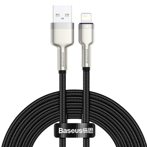 Baseus Cafule Metal Lightning 2.4A 2m Black (CALJK-B01)