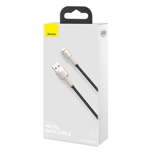 Baseus Cafule Metal Lightning 2.4A 2m Black (CALJK-B01)