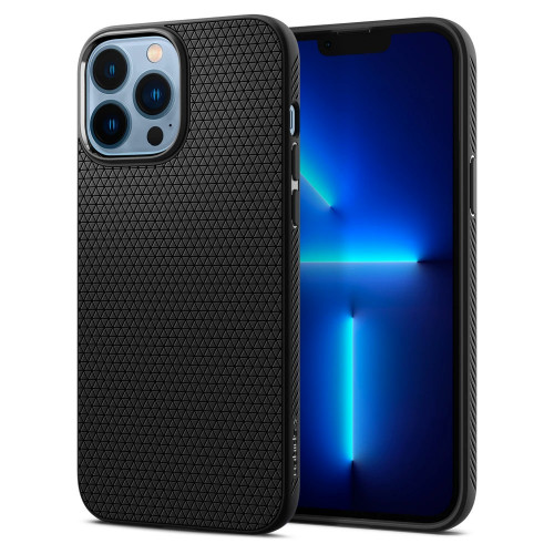 Чохол-накладка (силіконовий) Apple iPhone 13 Pro Max Spigen Liquid Air Matte Black (ACS03201)