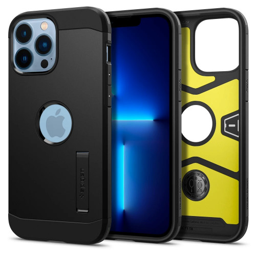 Чехол-накладка (силиконовый) Apple iPhone 13 Pro Max Spigen Tough Armor Black (ACS03222)