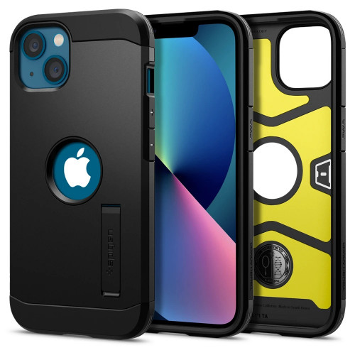 Чехол-накладка (силиконовый) Apple iPhone 13 Spigen Tough Armor Black (ACS03539)