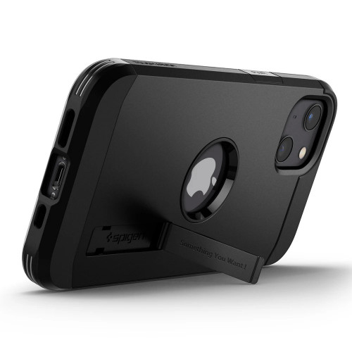 Чехол-накладка (силиконовый) Apple iPhone 13 Spigen Tough Armor Black (ACS03539)