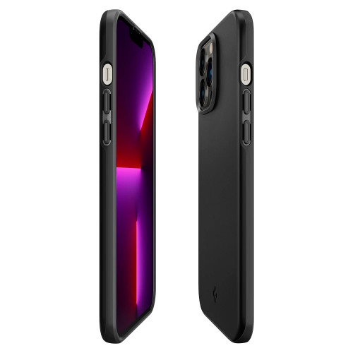 Чохол-накладка (силіконовий) Apple iPhone 13 Pro Max Spigen Thin Fit Black (ACS03674)