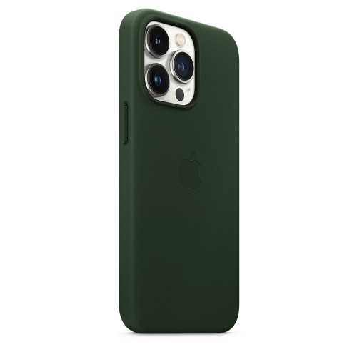 Чохол-накладка (шкіряний) Apple iPhone 13 Pro Max Leather Case with MagSafe Sequoia Green (MM1Q3)