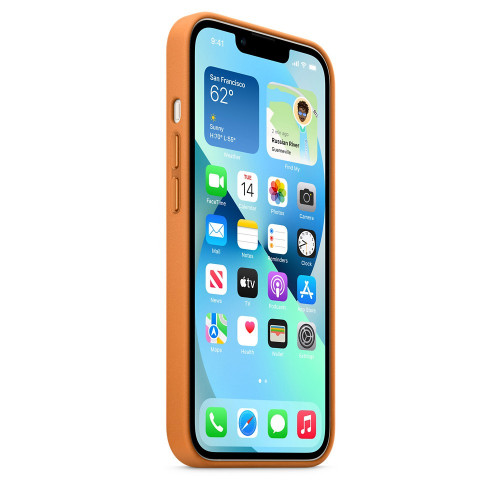 Чохол-накладка (шкіряний) Apple iPhone 13 Leather Case with MagSafe Golden Brown (MM103)