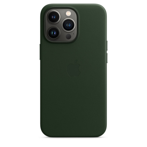 Чохол-накладка (шкіряний) Apple iPhone 13 Pro Leather Case with MagSafe Sequoia Green (MM1G3)
