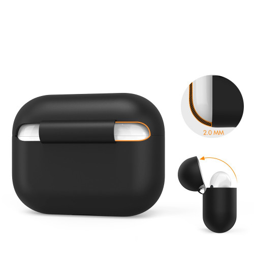 Чехол-накладка (силиконовый) Apple AirPods 3 AhaStyle Black (X002UH490T)