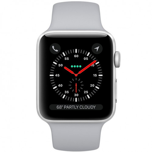 Apple Watch Series 3 GPS + Cellular 38mm Silver Aluminum with Fog Sport Band (MQJN2)