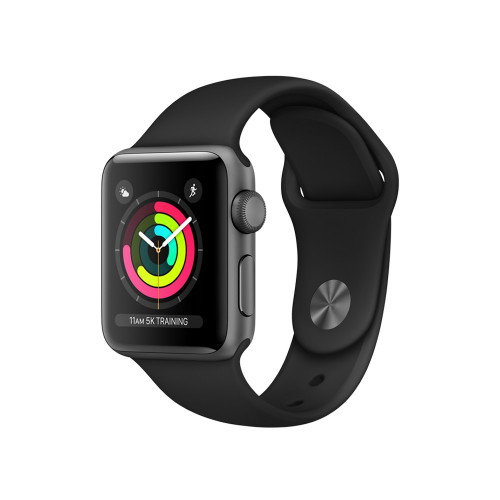 Apple Watch Series 3 GPS 38mm Space Gray Aluminum with Black Sport Band (MQKV2)