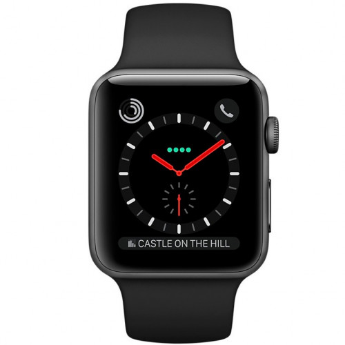 Apple Watch Series 3 GPS + Cellular 38mm Space Gray Aluminum with Black Sport Band (MQJP2)