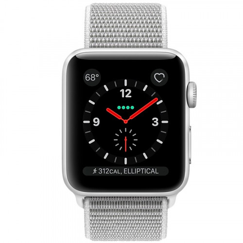 Apple Watch Series 3 GPS + Cellular 38mm Silver Aluminum with Seashell Sport Loop (MQJR2)