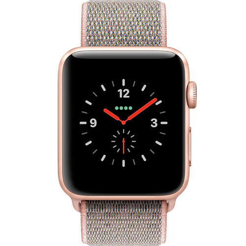 Apple Watch Series 3 GPS + Cellular 38mm Gold Aluminum with Pink Sand Sport Loop (MQJU2)