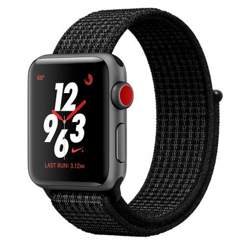 Apple Watch Series 3 GPS + Cellular 42mm Space Gray Aluminum with Dark Olive Sport Loop (MQK62)