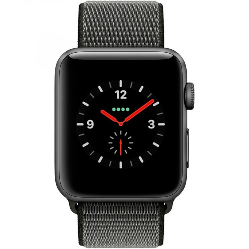 Apple Watch Series 3 GPS + Cellular 42mm Space Gray Aluminum with Dark Olive Sport Loop (MQK62)