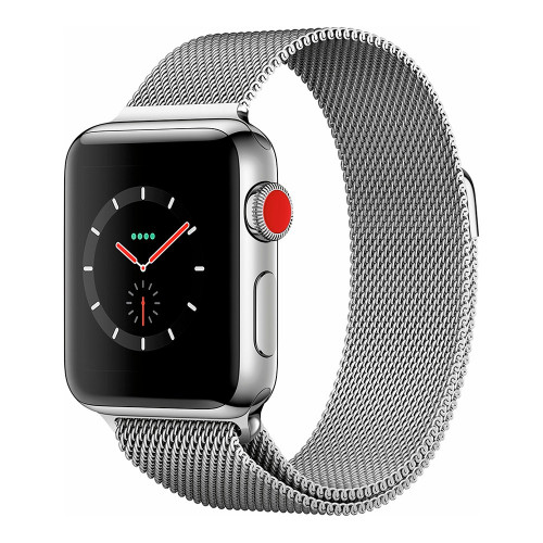 Apple Watch Series 3 GPS + Cellular 38mm Stainless Steel with Milanese Loop (MR1F2)