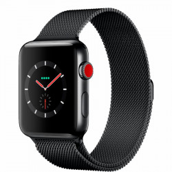 Apple Watch Series 3 GPS + Cellular 42mm Space Black Stainless Steel with Space Black Milanese Loop (MR1L2)