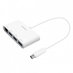 Macally USB-C to USB-A Hub with Ethernet Adapter (UCHUB3GB)
