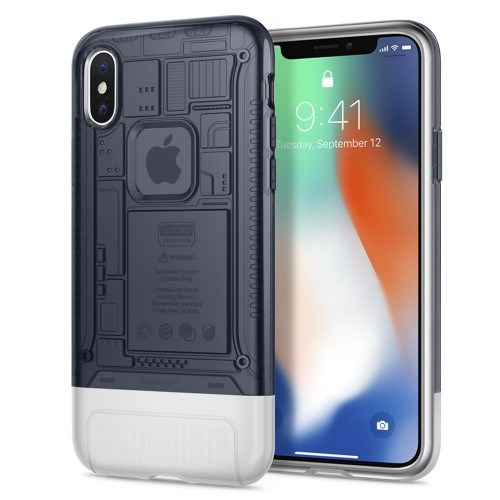 Чехол-накладка (силиконовый) Apple iPhone X Spigen Classic C1 Graphite (057CS23197)