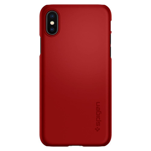 Чехол-накладка (пластиковый) Apple iPhone X Spigen Thin Fit Metallic Red (057CS22109)