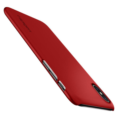 Чехол-накладка (пластиковый) Apple iPhone X Spigen Thin Fit Metallic Red (057CS22109)