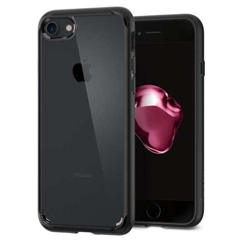 Чехол-накладка (силиконовый) Apple iPhone 8/7 Spigen Ultra Hybrid 2 Black (042CS20926)