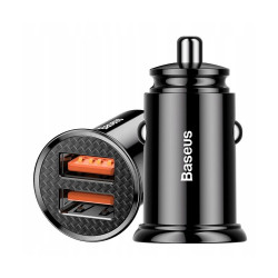 Baseus Circular Plastic QC 3.0 30W 2USB Black (CCALL-YD01)