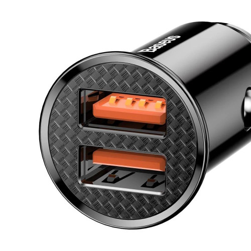 Baseus Circular Plastic QC 3.0 30W 2USB Black (CCALL-YD01)