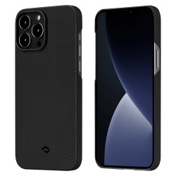 Чохол-накладка (карбоновий) Apple iPhone 13 Pro Max Pitaka Air Case Twill Black/Grey (KI1301PMA)