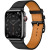 Apple Watch Hermes Series 7 GPS+Cellular 45mm Space Black Stainless Steel Case with Noir Swift Leather Single Tour (MKL73)