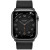 Apple Watch Hermes Series 7 GPS+Cellular 45mm Space Black Stainless Steel Case with Noir Swift Leather Single Tour (MKL73)