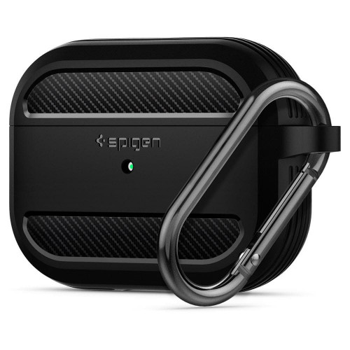 Чехол-накладка (силиконовый) Apple AirPods Pro Spigen Rugged Armor Black (ASD00540)
