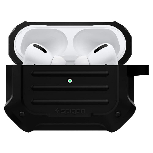 Чохол-накладка (силіконовий) Apple AirPods Pro Spigen Tough Armor Black (ASD00537)