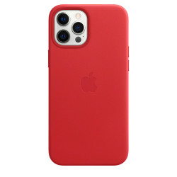 Чохол-накладка (шкіряний) Apple iPhone 12 Pro Max Leather Case with MagSafe (PRODUCT)RED (MHKJ3)
