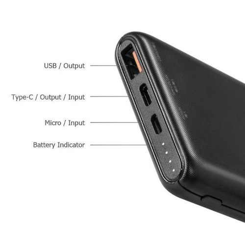 Baseus Bipow Quick Charge PD+QC 10000mAh 18W Black (PPDML-01)