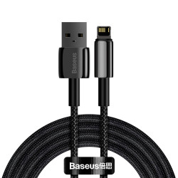 Baseus Tungsten Gold Fast Charging Lightning 2.4A 2m Black (CALWJ-A01)