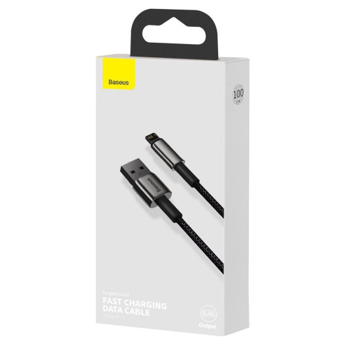 Baseus Tungsten Gold Fast Charging Lightning 2.4A 1m Black (CALWJ-01)