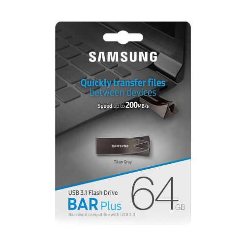 Samsung 64GB Bar Plus Black USB 3.1 (MUF-64BE4/AM)
