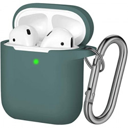 Чохол-накладка (силіконовий) Apple AirPods Silicone Case with Carabiner Pine Green