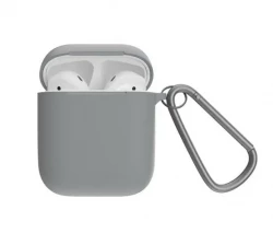 Чохол-накладка (силіконовий) Apple AirPods Silicone Case with Carabiner Dark Grey