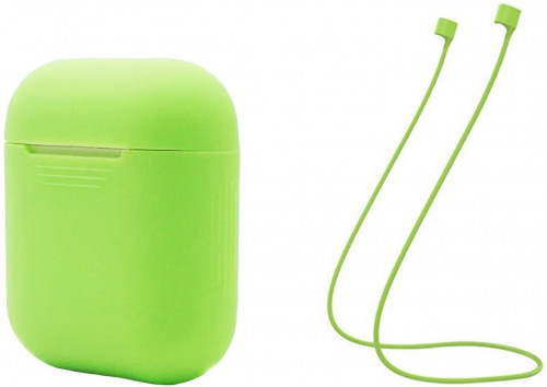 Чехол-накладка (силиконовый) для AirPods Silicone Case with Straps Green