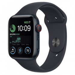 Apple Watch SE 2 GPS + Cellular 44mm Midnight Aluminum Case with Midnight Sport Band (MNPY3, MNU03, MNTY3)