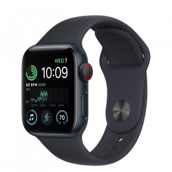 Apple Watch SE 2 GPS + Cellular 40mm Midnight Aluminum Case with Midnight Sport Band (MNPL3)