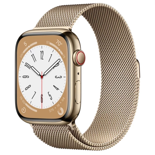 Apple Watch Series 8 GPS + Cellular 45mm Gold S. Steel Case w. Milanese Loop Gold (MNKP3/MNKQ3)