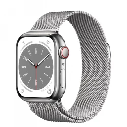 Apple Watch Series 8 GPS + Cellular 45mm Silver S. Steel Case w. Milanese Loop Silver (MNKG3/MNKJ3)