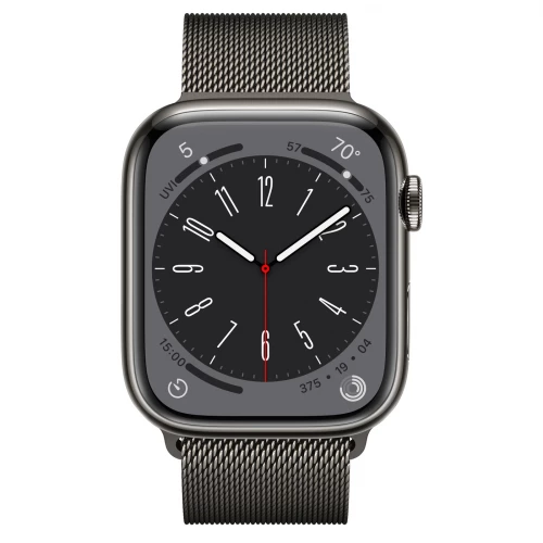 Apple Watch Series 8 GPS + Cellular 45mm Graphite S. Steel Case w. Milanese Loop Graphite (MNKW3/MNKX3)