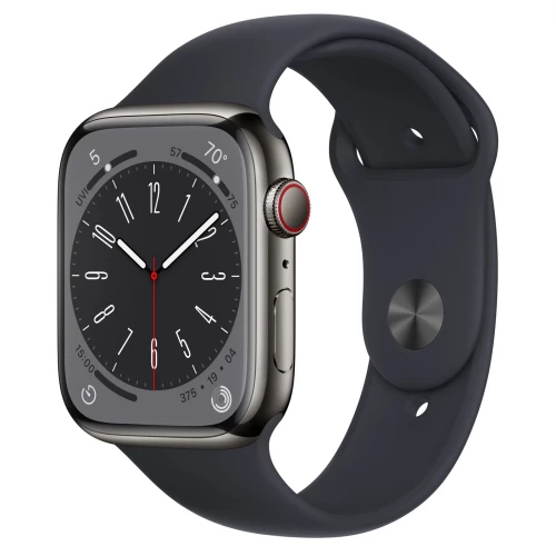 Apple Watch Series 8 GPS + Cellular 45mm Graphite S. Steel Case w. Midnight S. Band (MNKU3)