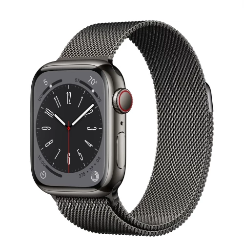 Apple Watch Series 8 GPS + Cellular 41mm Graphite S. Steel Case w. Milanese Loop Graphite (MNJL3/MNJM3)
