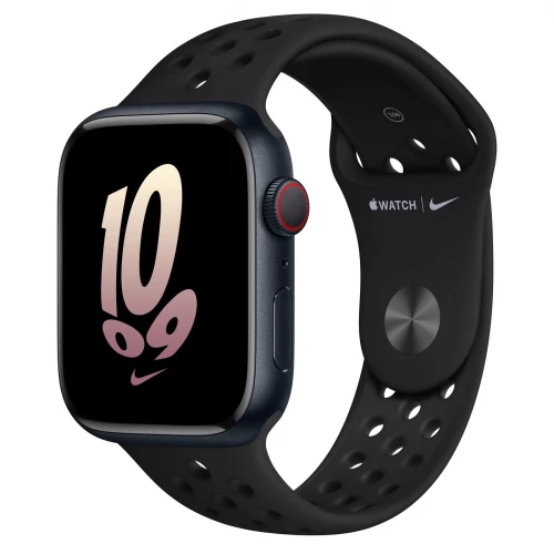 Apple Watch Nike Series 8 GPS 45mm Midnight Aluminum Case w. Black/Black Nike S. Band (MPH43)