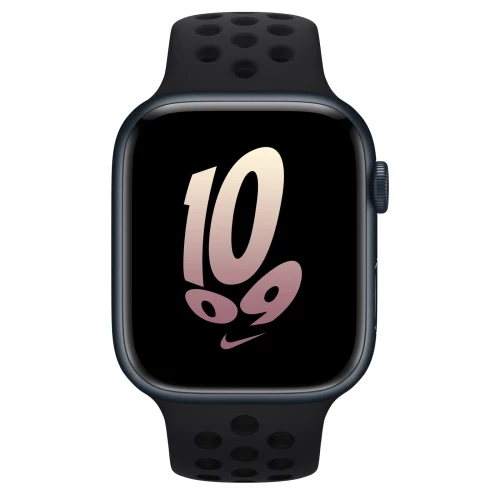 Apple Watch Nike Series 8 GPS 45mm Midnight Aluminum Case w. Black/Black Nike S. Band (MPH43)