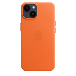 Чохол-накладка (шкіряний) Apple iPhone 14 Leather Case with MagSafe Orange (MPP83)